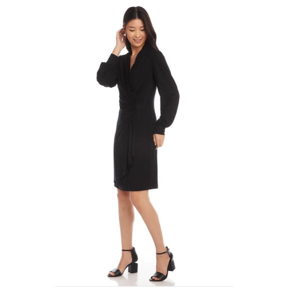 NWT Karen Kane Puff Sleeve Cascade Wrap Dress Size XL